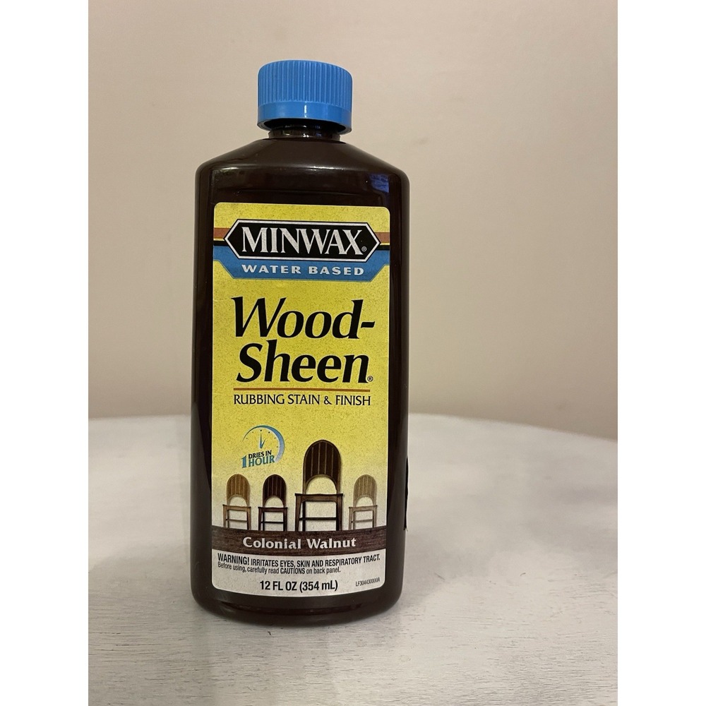 NEW Minwax Wood-Sheen Rubbing Stain & Finish 12 OZ‎ Colonial Walnut, Water Based
